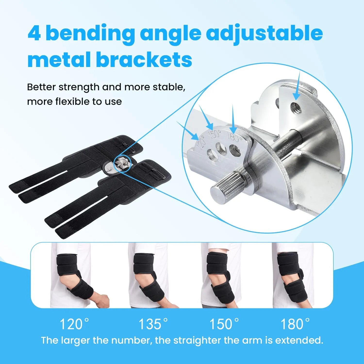 Cubital Tunnel Syndrome Elbow Brace, Ulnar Nerve Entrapment Splint, Elbow Immobilizer for Night Sleeping and Day Working, 4 Angles Adjustable, Fit Women & Men, Right & Left Arm - S/M