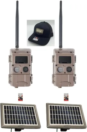 Cuddeback 2 L Series Blackflash Remote Cameras 2 Solar Power Banks PW-3600 2 SD Cards 1 Hat New