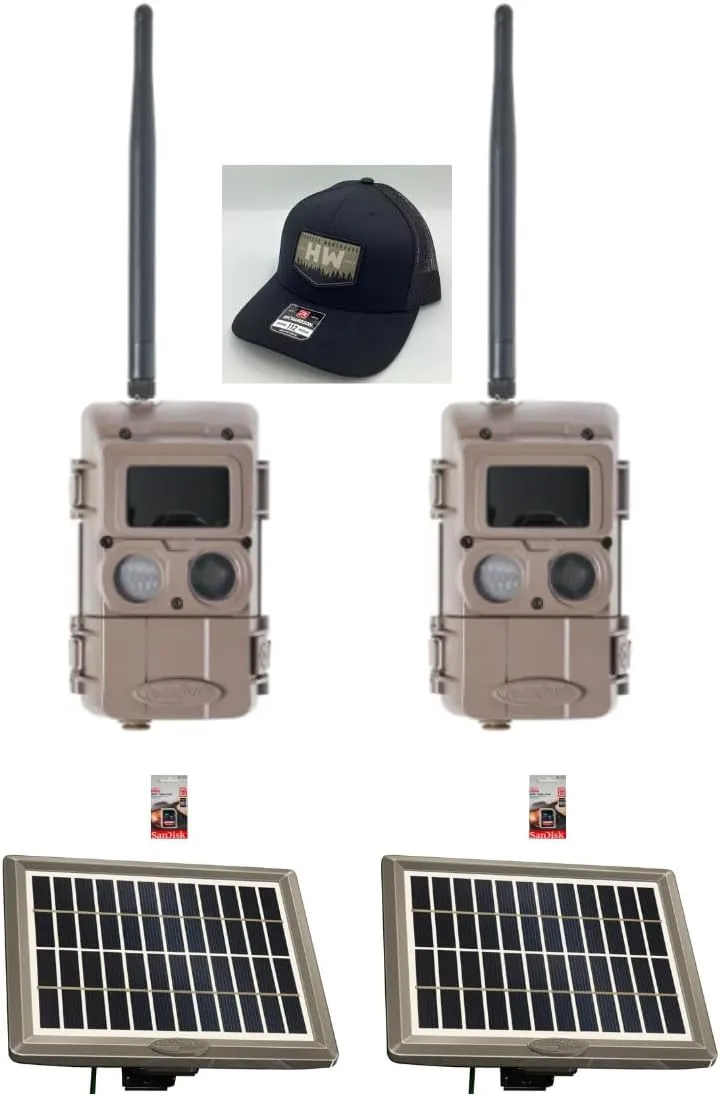 Cuddeback 2 L Series Blackflash Remote Cameras 2 Solar Power Banks PW-3600 2 SD Cards 1 Hat New