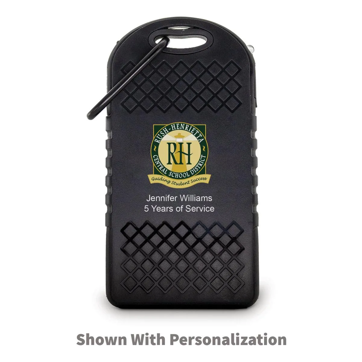 Custom UL® 4000 mAh Solar Power Bank w/ Carabiner