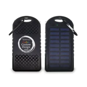 Custom UL® 4000 mAh Solar Power Bank w/ Carabiner