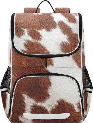 Dairy Cow Skin Print Large Backpacks, Creative Bookbag Lightweight Laptop Computer Bags Durable Travel Casual Daypacks for Teens Colloge Work Business Hiking 16 Inch