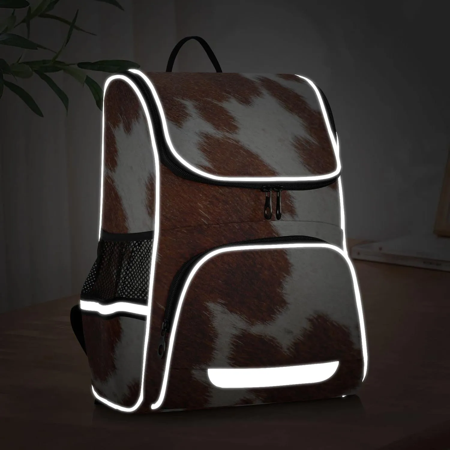 Dairy Cow Skin Print Large Backpacks, Creative Bookbag Lightweight Laptop Computer Bags Durable Travel Casual Daypacks for Teens Colloge Work Business Hiking 16 Inch