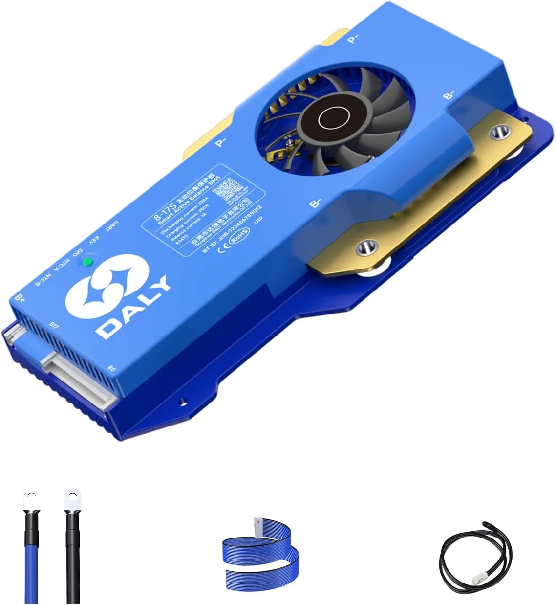 DALY BMS 48V 250A - 1A Active Balance Battery Management System, Build in Bluetooth for 15S LifePO4 Battery Pack - Ideal for Golf Carts, Electric Vehicles, Solar, Low Speed Vehicles, and More
