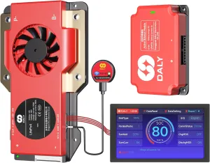 DALY BMS Balance 48V 250A Display - 5A Active Balance BMS 16S with 4.3 Inch LCD Touch Screen WiFi Bluetooth Module Supports RS485 CAN for LiFePO4 Battery Pack Golf Carts Electric Outboard Motors Solar