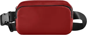 Dark Red Fanny Belt Bag Waist Packs Crossbody Bags Bum Bag for Running Hiking Travel Workout Adjustable Strap for Women Men