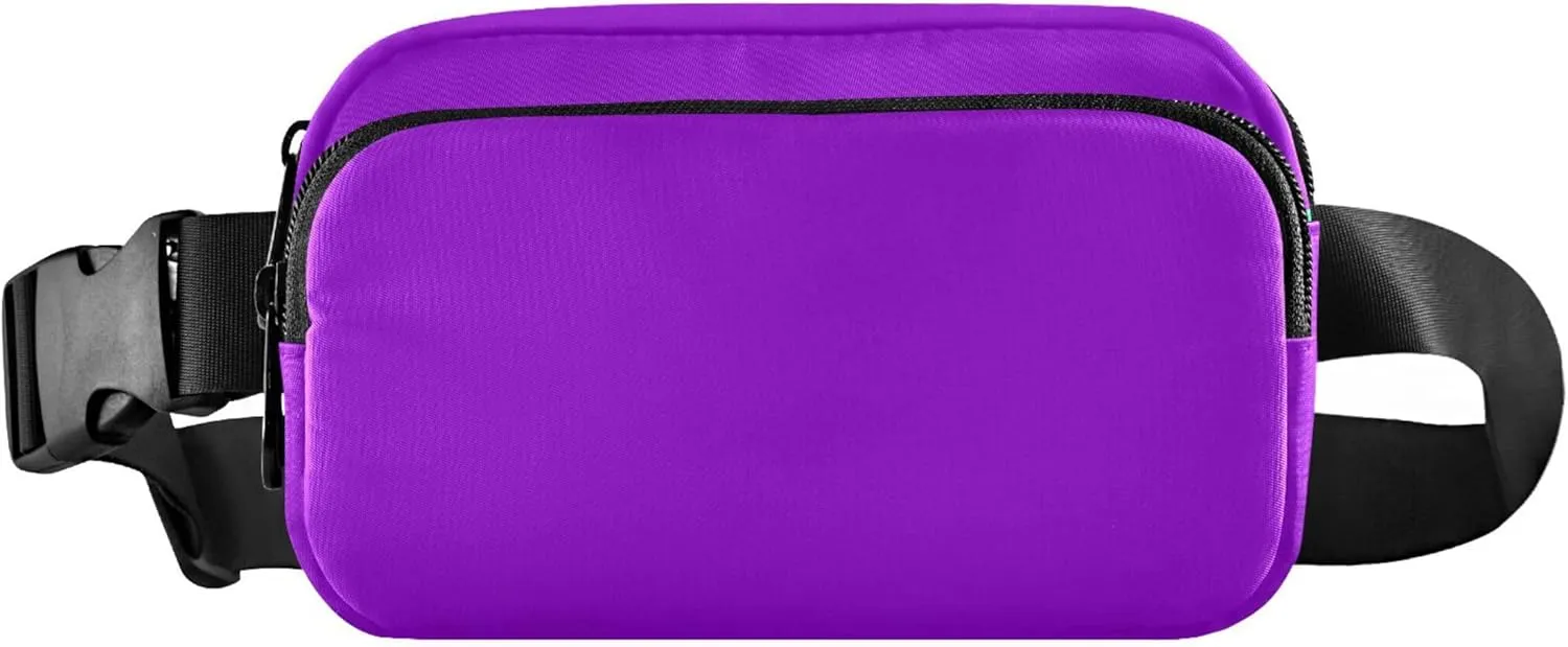 Dark Violet Fanny Belt Bag Waist Packs Crossbody Bags Bum Bag for Running Hiking Travel Workout Adjustable Strap for Women Men