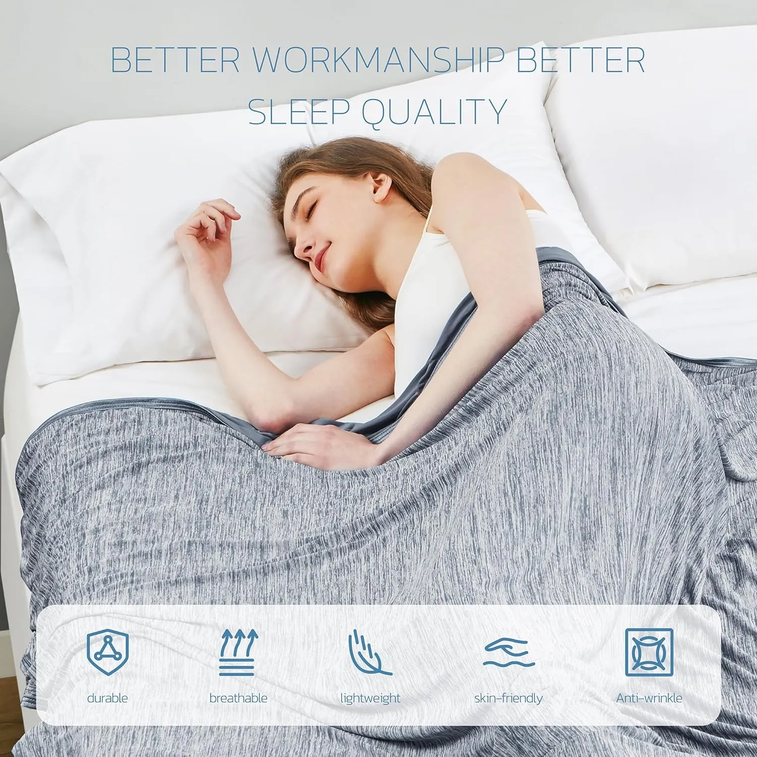 Degrees of Comfort Cooling Blankets for Hot Sleepers - King Summer Cold Blankets for Bed Sleeping, Absorbs Heat to Keep Body Cool, Soft & Cozy, Grey 108"x90"