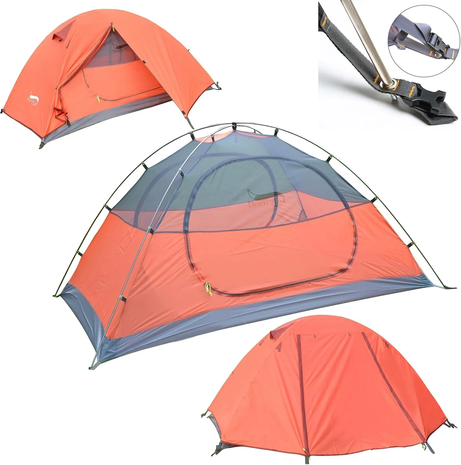 DESERT & FOX Camping Tents 1/2/3 Person,Outdoor Lightweight Backpacking Tent Waterproof 3 Season Tent for Family Hiking Hunting Mountaineering Travel