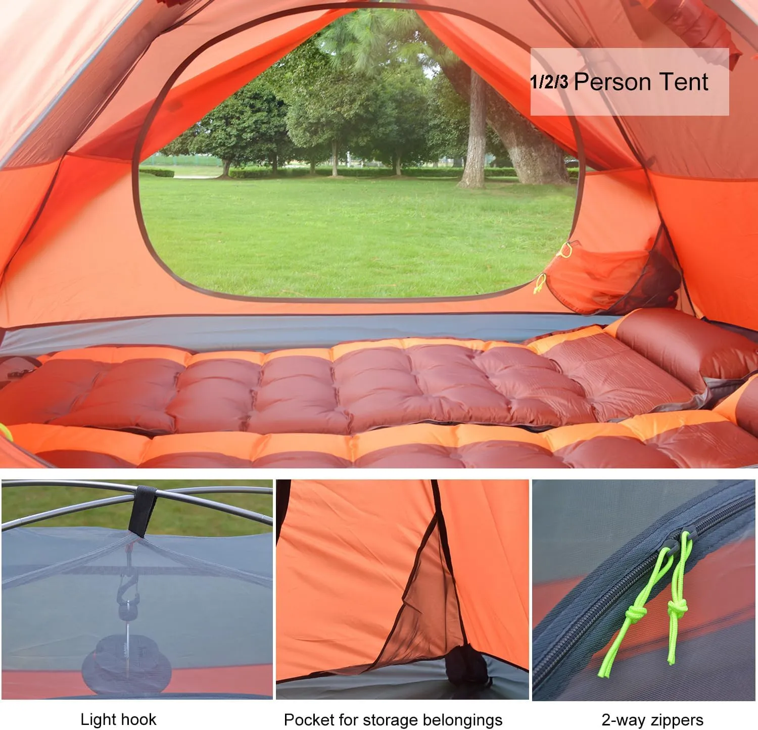 DESERT & FOX Camping Tents 1/2/3 Person,Outdoor Lightweight Backpacking Tent Waterproof 3 Season Tent for Family Hiking Hunting Mountaineering Travel