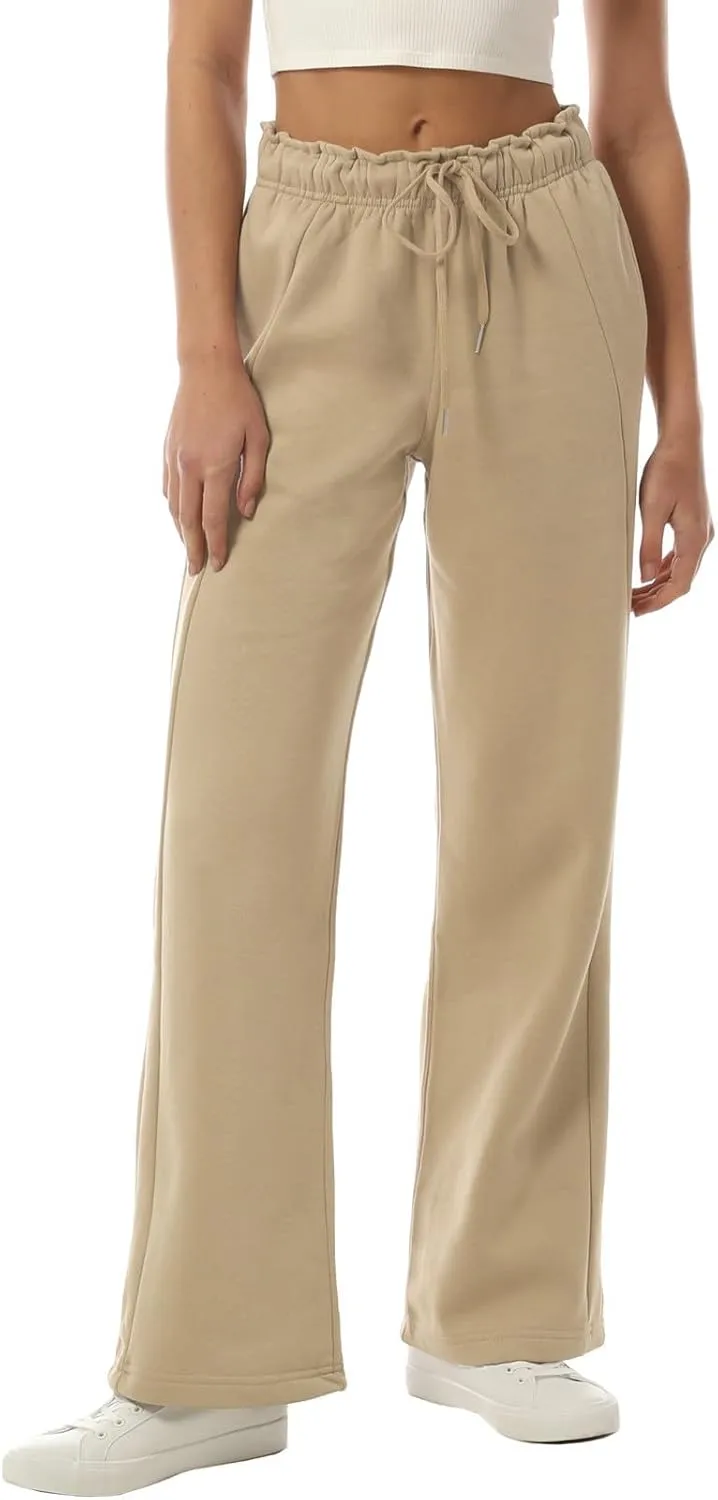 Design by Olivia Women's Sweatpants Baggy Wide Fleece Lined Straight Leg Pants Athletic Jogger