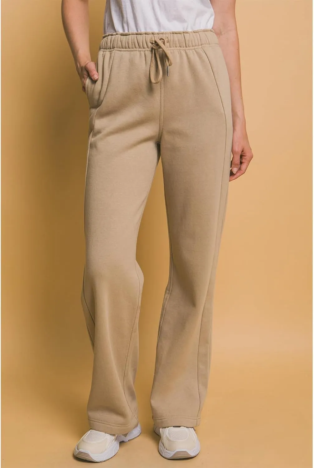 Design by Olivia Women's Sweatpants Baggy Wide Fleece Lined Straight Leg Pants Athletic Jogger