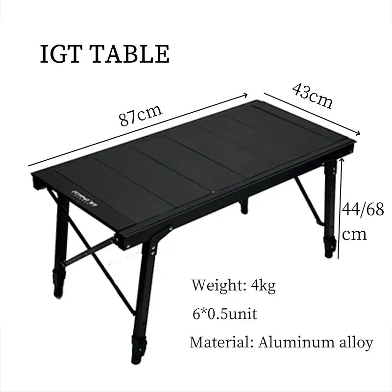 Detachable Barbecue Multifunctional Table IGT Extended Picnic Table Camping Lifting Table Household 3-unit Aluminum Alloy Table