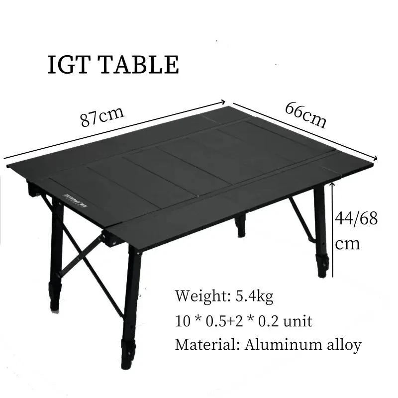 Detachable Barbecue Multifunctional Table IGT Extended Picnic Table Camping Lifting Table Household 3-unit Aluminum Alloy Table
