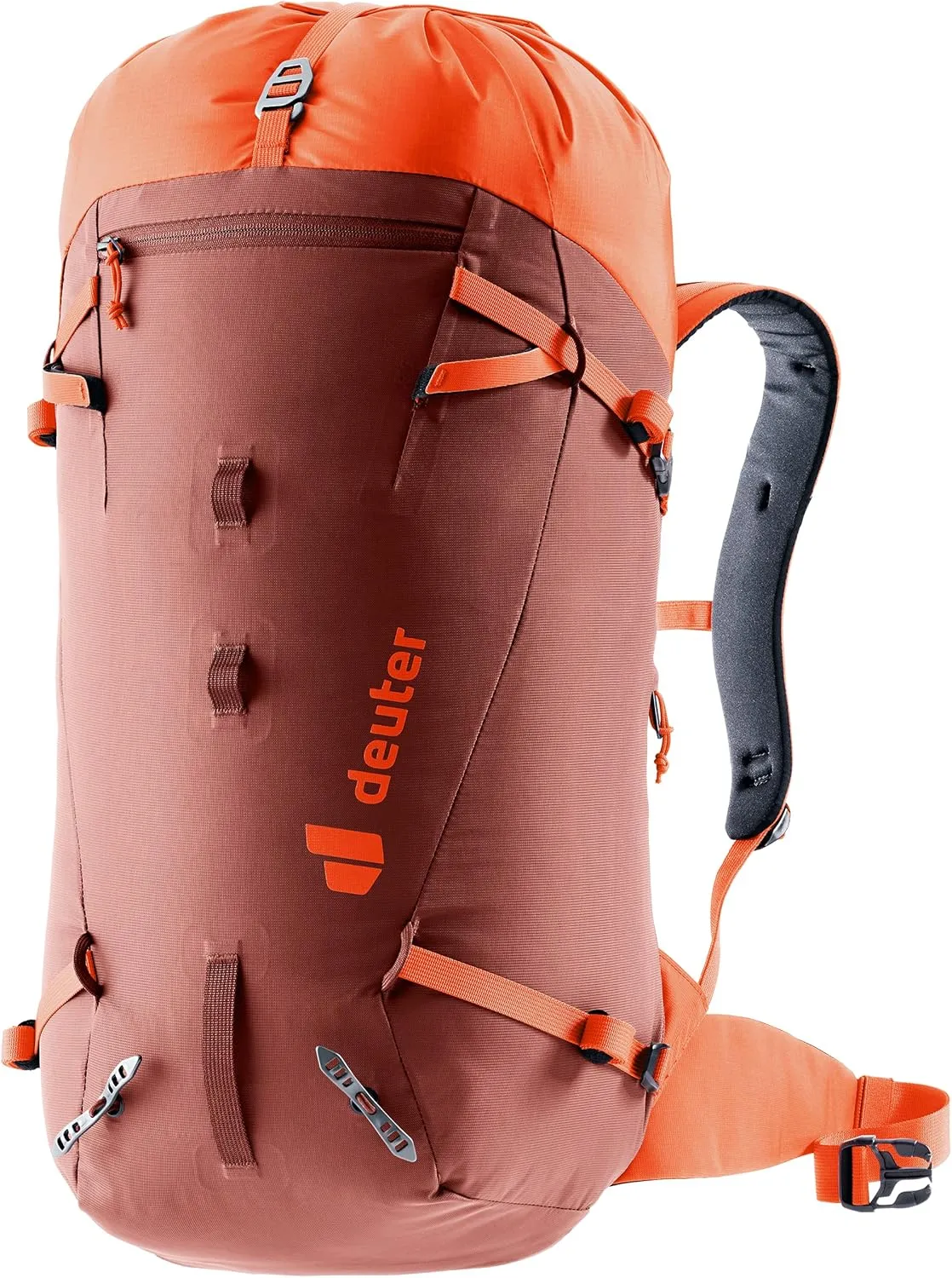 Deuter Guide 30L Backpack I Lightweight Alpine Climbing & Mountaineering Pack - Redwood-Papaya