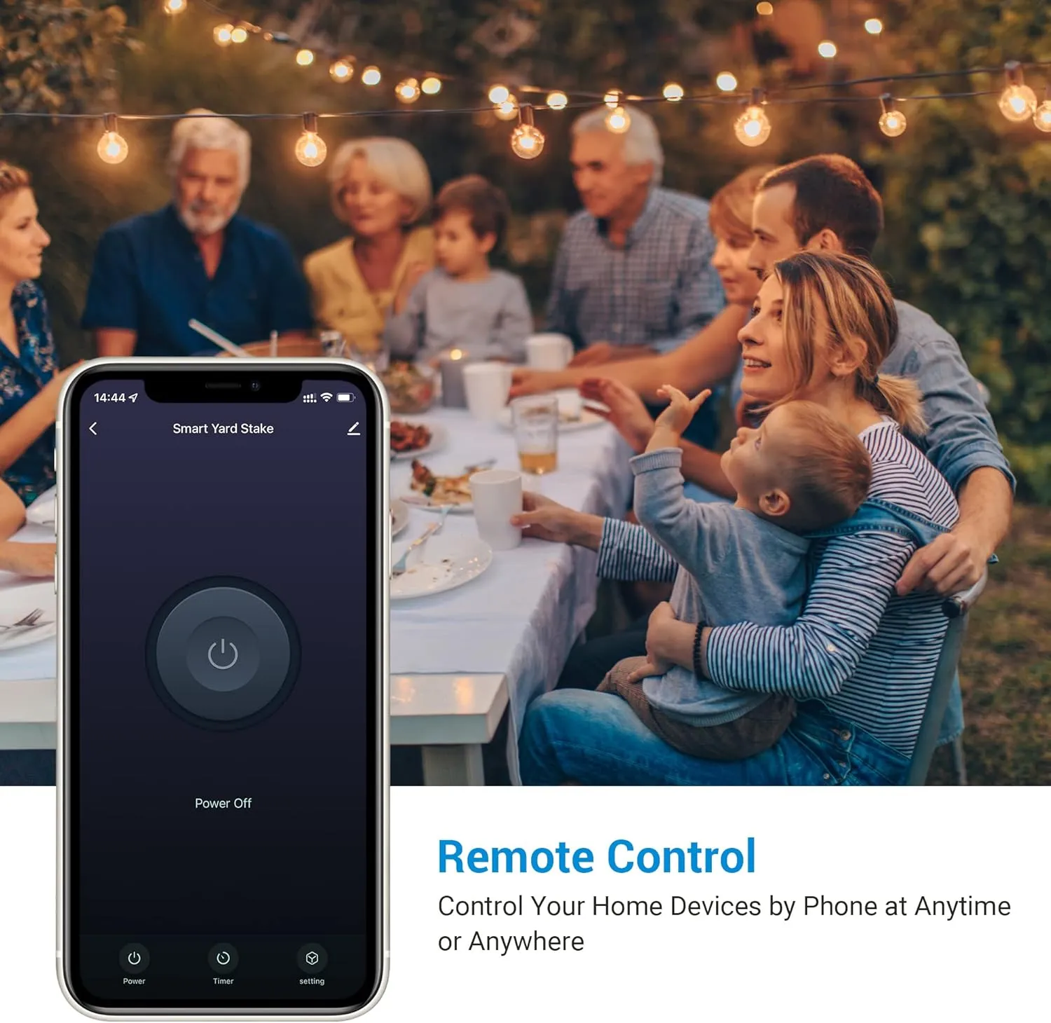 DEWENWILS WiFi Smart Yard Stake Plug with 6 Outlets, Voice Control, Waterproof Power Stake Timer with 6Ft Cord, Alexa&Google Assistant Compatible, 1875W/15A, Timer for Lights, Yard, Garden