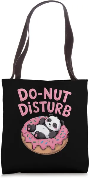 Donut Disturb Panda Doughnut Lover Funny Tote Bag
