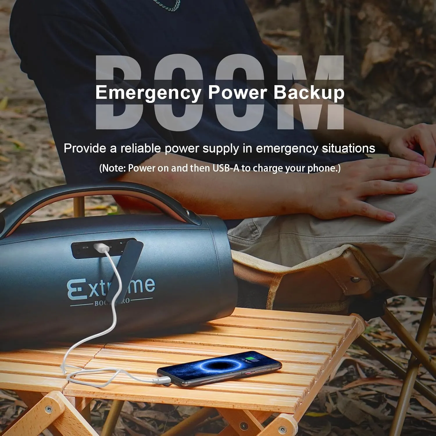 DOSS Extreme Boom  Loud Bluetooth Speaker with 100W Stereo Sound, Extra Bass, 20H Playtime, Party-Sync Led Lights, Built-in Power Bank, IPX6 Waterproof Outdoor Speaker for Camping, Travel-Copper Gold
