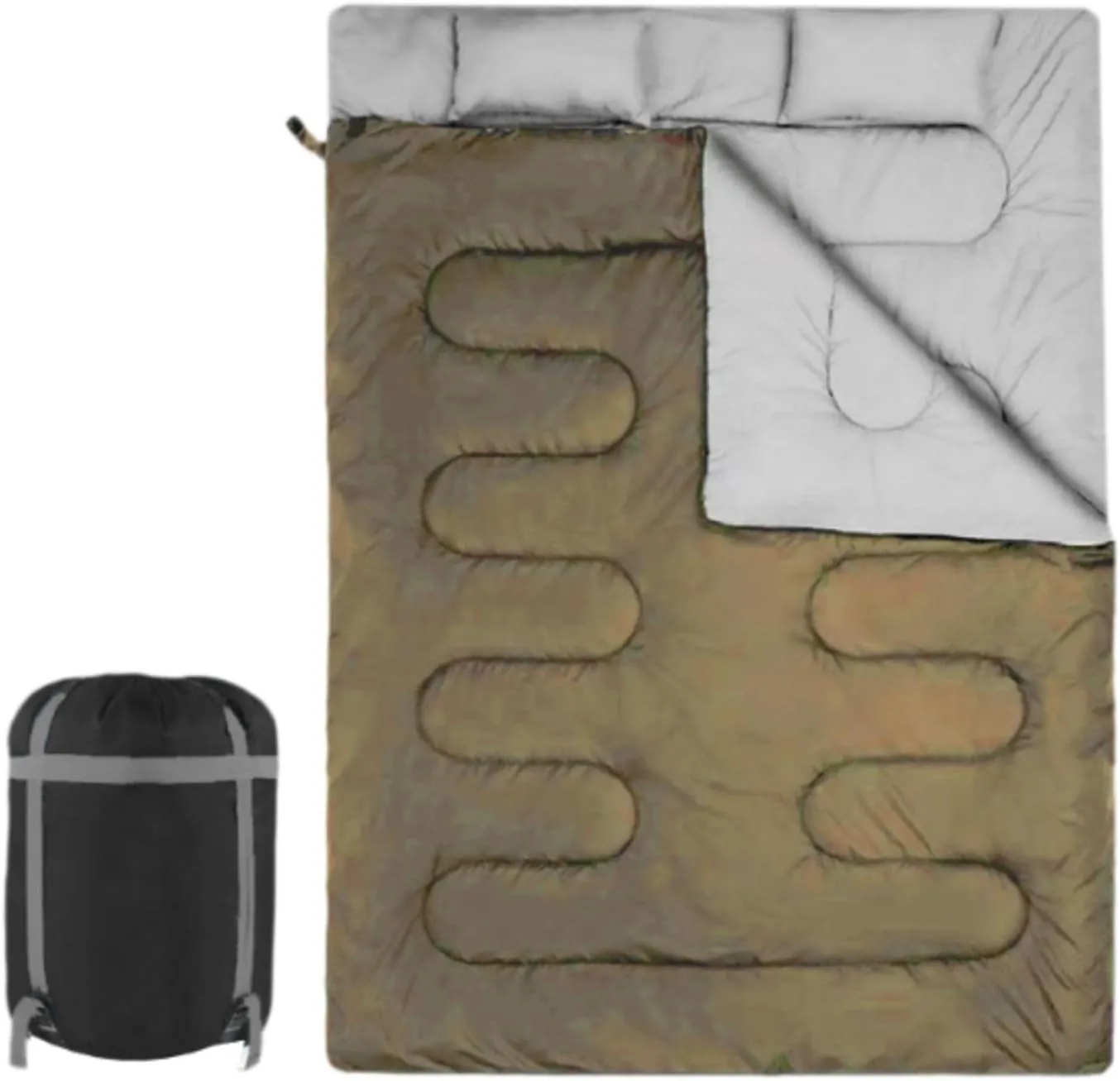 Double Sleeping Bag Equipment 2 Person Cover Detachable Versatile Backpacking Quilt Warm Camping Sleep Bag for Mountaineering
