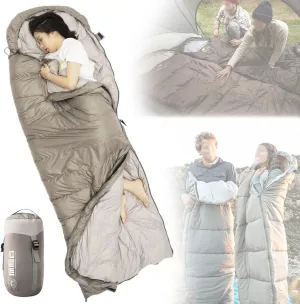 Down Sleeping Bag for Adults - Cold Weather Lightweight and Compact 3-Season Mummy Sleeping Bag for Backpacking,Camping,Mountaineering and Other Outdoor Activities,300gDownFilling