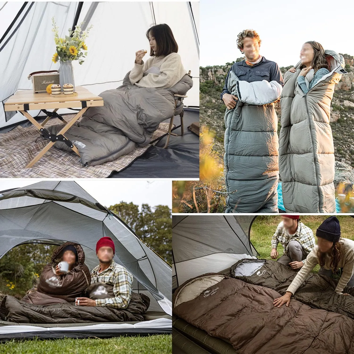 Down Sleeping Bag for Adults - Cold Weather Lightweight and Compact 3-Season Mummy Sleeping Bag for Backpacking,Camping,Mountaineering and Other Outdoor Activities,300gDownFilling