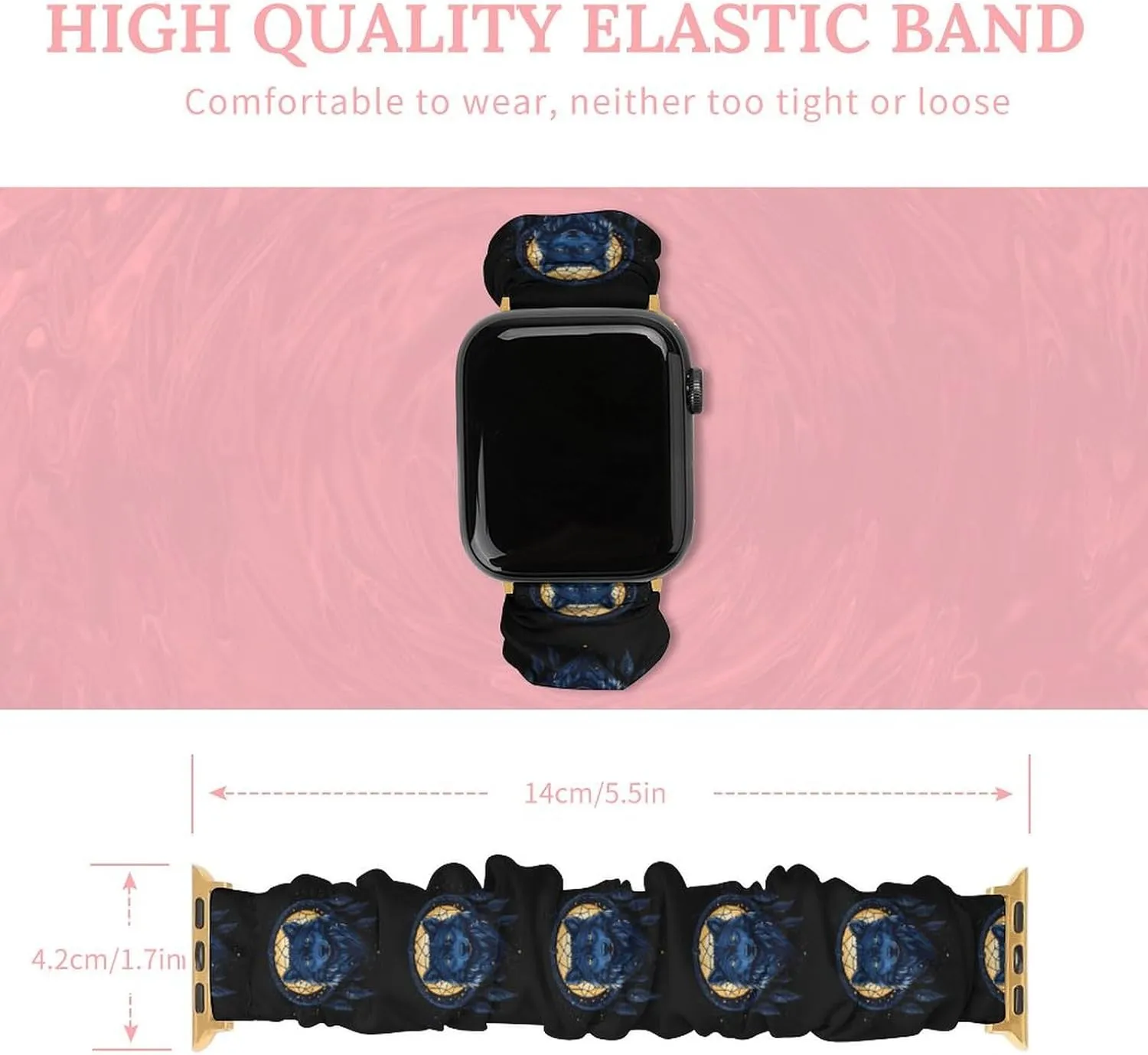 Dream-catcher Wolf Fashion Watch Strap Scrunchies Wristbands Compatible With IWatch Series