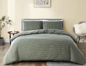 Dream Sunset 100% Cotton Jersey Knit Duvet Cover Set, Twin Size/Twin XL, Green White, Breathable and Super Soft touch, Skin Friendly Like T-Shirt , Zipper Closure ,1 Duvet Cover   1 Pillow case