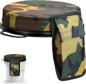 Dreyoo 360 Degree Swivel Bucket Seat, 5 Gallon Bucket Lid, Spin Bucket Seat Cushion, Silent, Comfortable, Water Resistant, for Fishing, Gardening, Hunting and Camping (Choose Heating Or No Heating)