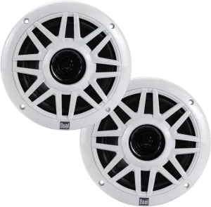 Dual Electronics DMP623 Marine Radio Speakers | 6.5 inch Weather-Resistant Dual Cone High Performance Marine Stereo Boat Speakers with 100 Watts of Peak Power | White