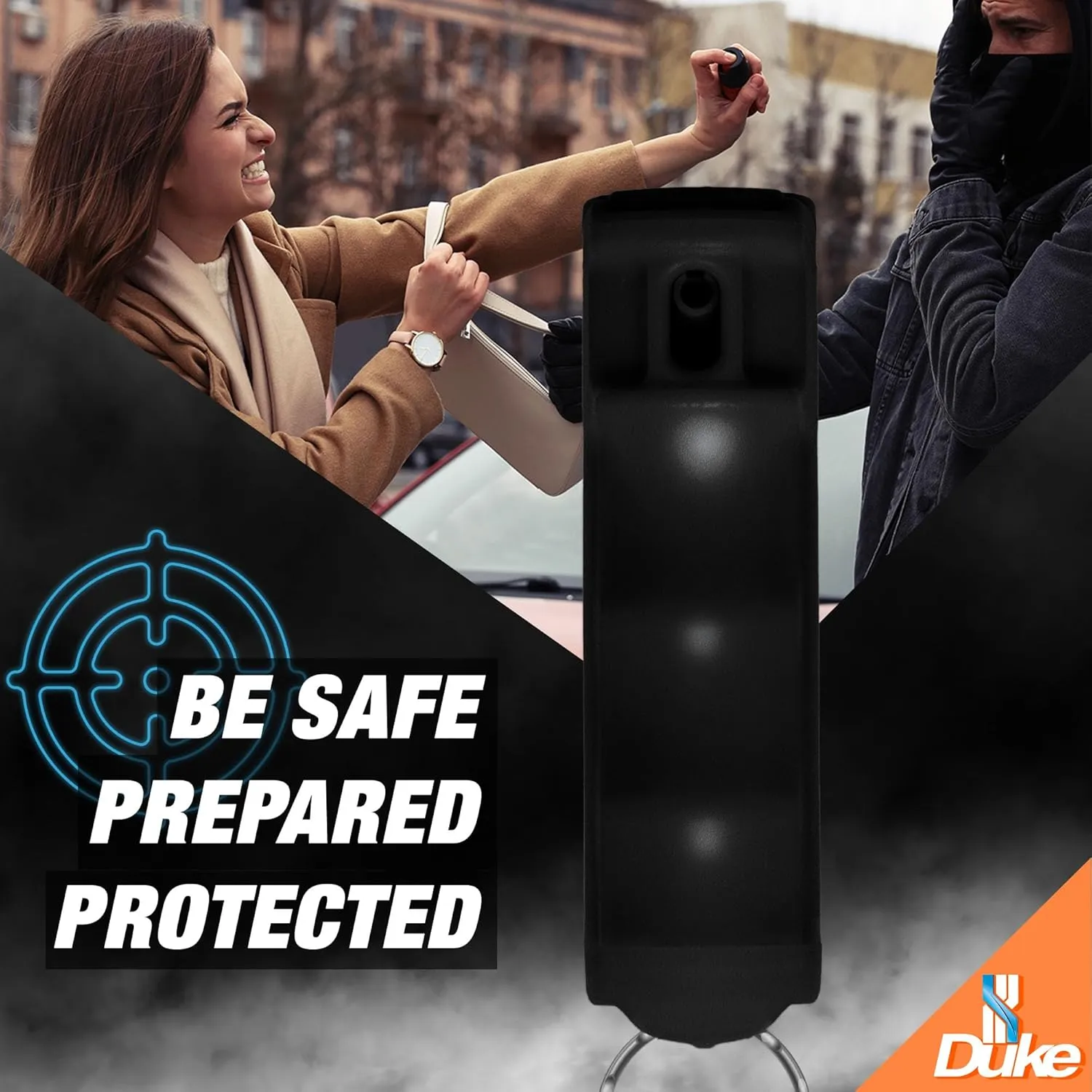 Duke Direct Stream Pepper Spray for Women, Self Defense Spray, Pink Pepper Spray, Gel Pepper Spray for Women, Military Grade Pepper Spray, Womens Pepper Spray Full Axis (360°) - Flip Top Safety