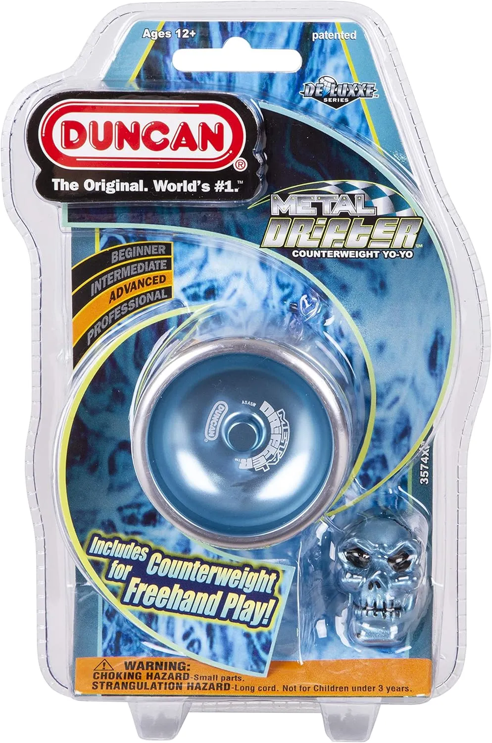 Duncan Toys Metal Drifter Yo-Yo, String Trick Yo-Yo with Counterweight, Ball Bearing Axle and Aluminum Body, Blue