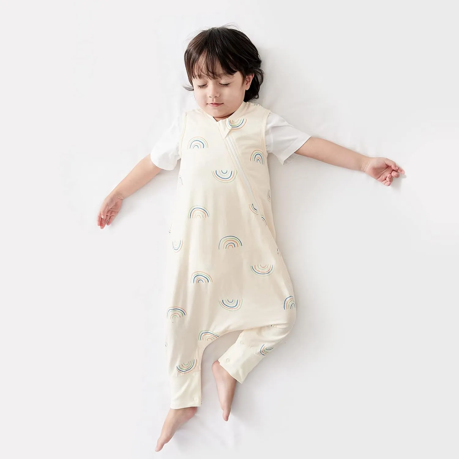 Duomiaomiao 0.5 TOG Toddler Sleep Sack 12-24 Months 100% Cotton Lightweight Baby Sleep Sack with Feet, Breathable Comfy Toddler Wearable Blanket