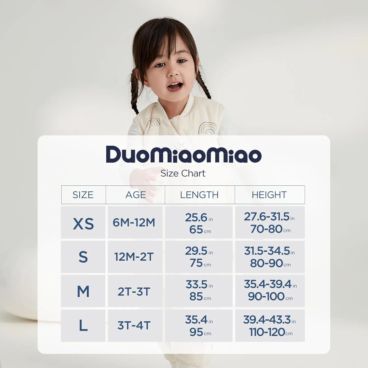 Duomiaomiao 0.5 TOG Toddler Sleep Sack 12-24 Months 100% Cotton Lightweight Baby Sleep Sack with Feet, Breathable Comfy Toddler Wearable Blanket