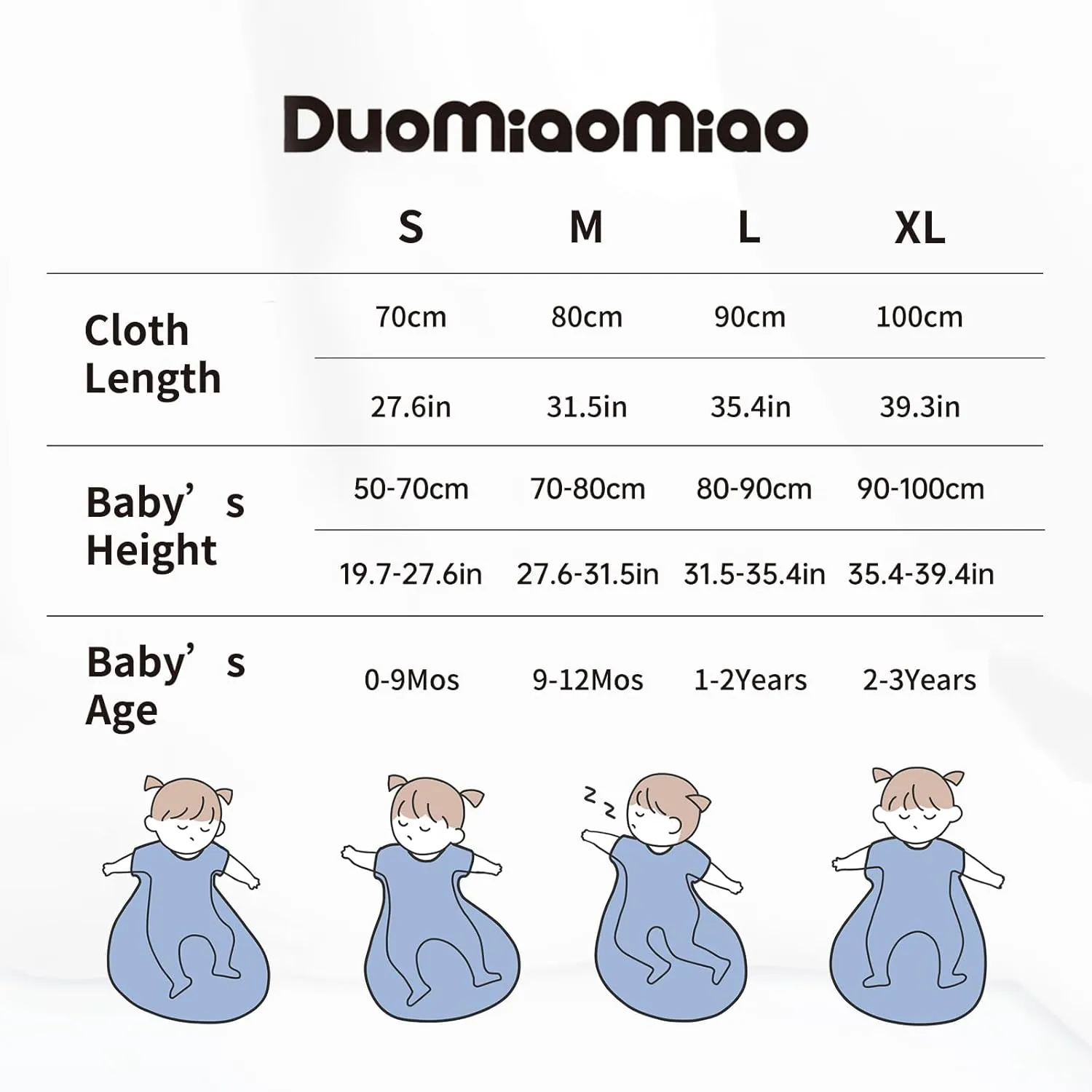 Duomiaomiao Baby Sleep Sack 12-24 Months 100% Cotton 2.5 TOG Winter Baby Wearable Blanket, Warm Quilted Comfy Toddler Sleeping Sack