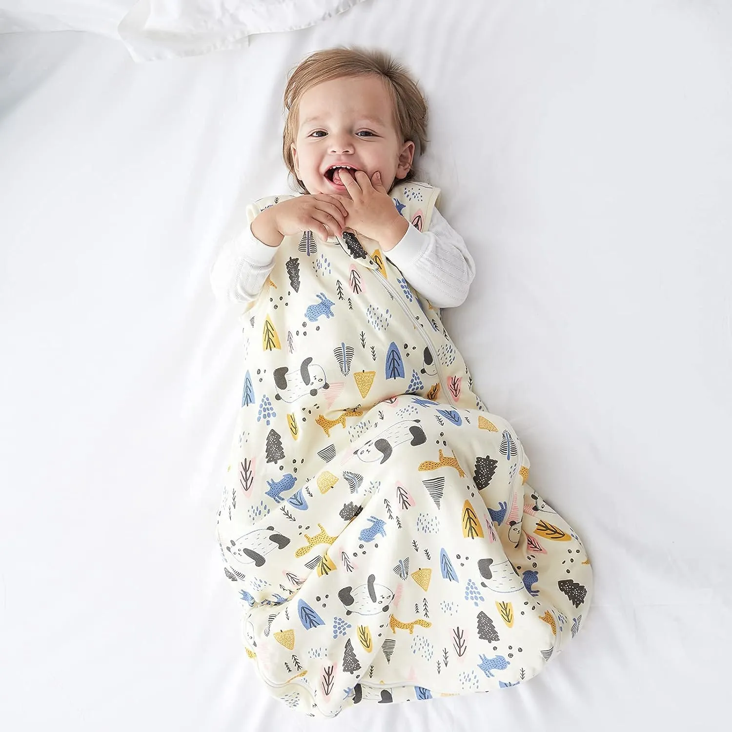 Duomiaomiao Baby Sleep Sack 12-24 Months 100% Cotton 2.5 TOG Winter Baby Wearable Blanket, Warm Quilted Comfy Toddler Sleeping Sack