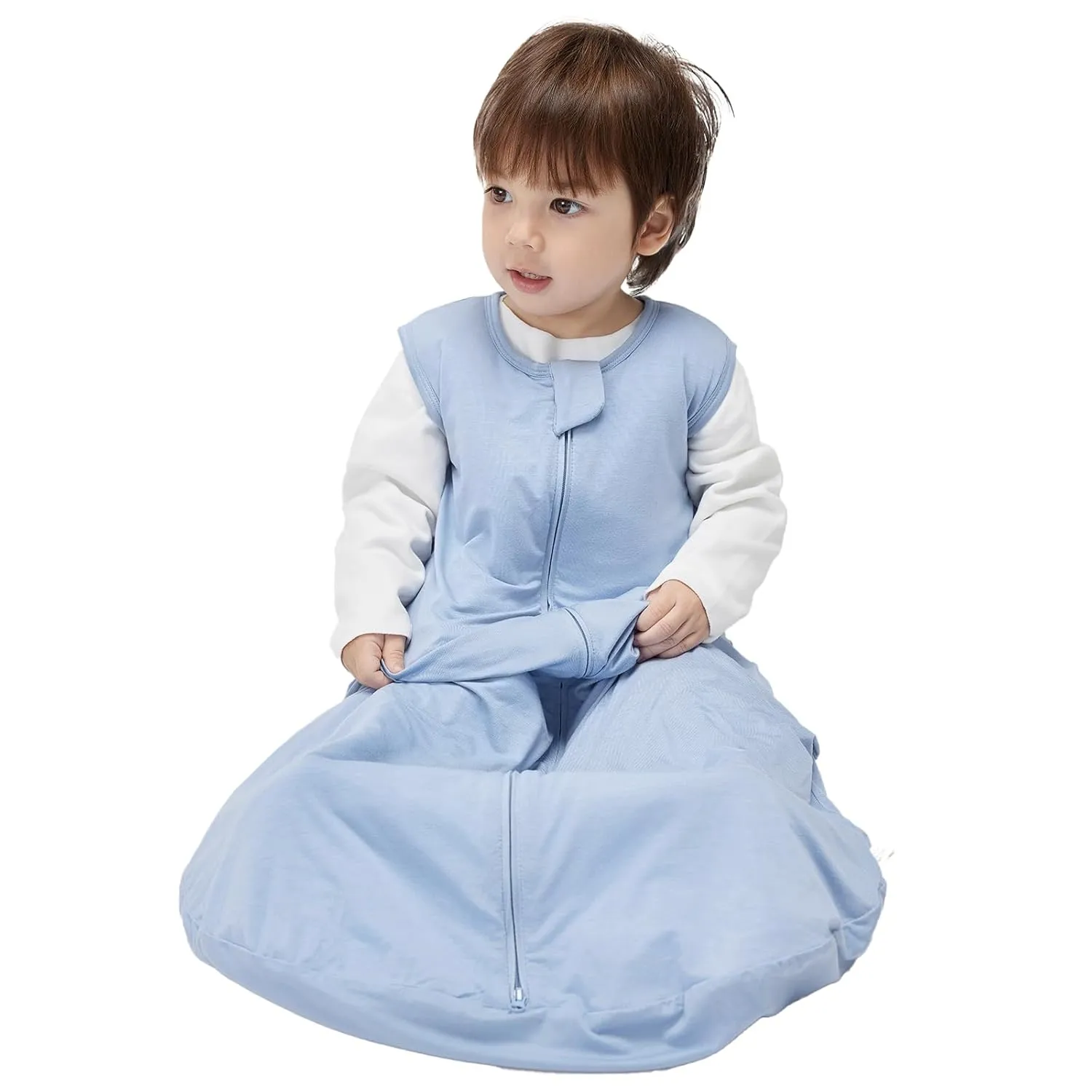 Duomiaomiao Buttery Soft Rayon Made from Bamboo Baby Sleep Sack 18-36 Months 1.0 TOG, Premium Baby Sleeping Bag 2-Way Zipper for Babies