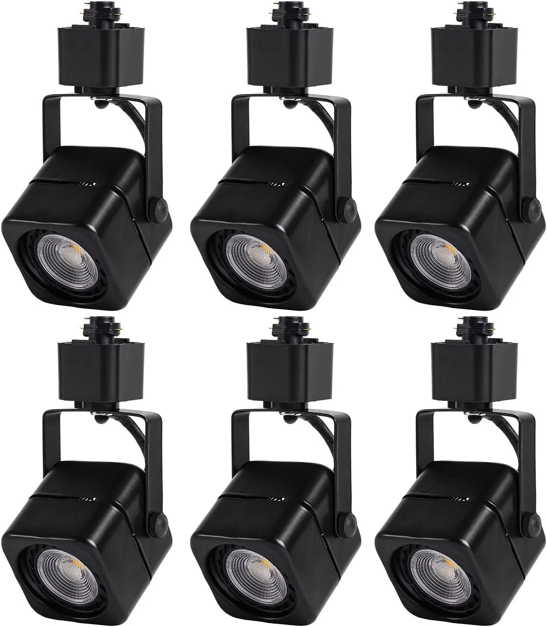 EAGLOD 10W Dimmable LED Track Light Head,3 Wire Single Circuit H Type Track Lighting Rail Ceiling Spotlight for Accent Task Wall Art Lighting, Kitchen 120V 36° Angle 6 Pack(3000K Warm White)