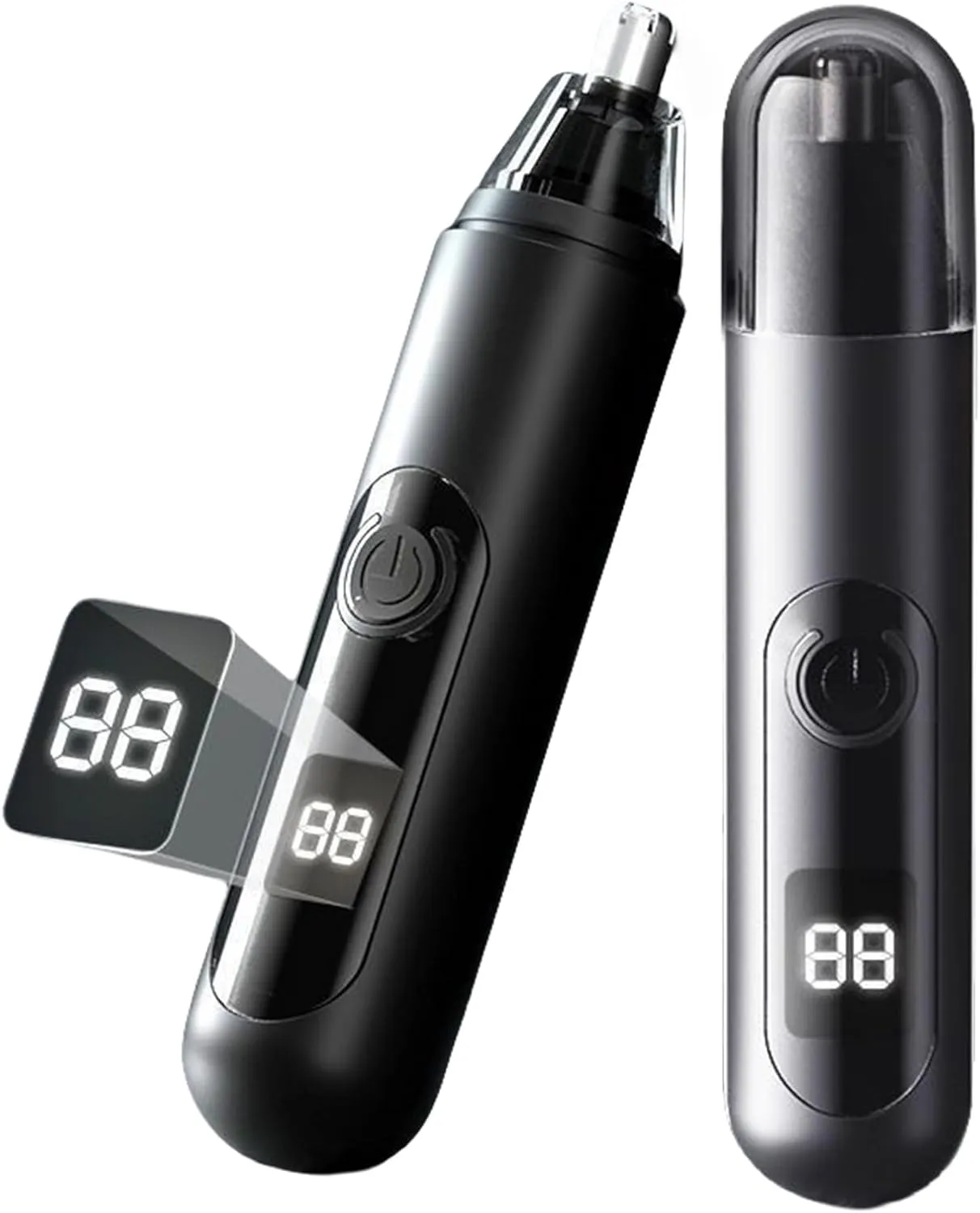 Ear and Nose Hair Trimmer Suitable for Men and Women, with LED Display Screen, USB Rechargeable, 2024 Professional Painless Eyebrow, Facial and Nose Hair Trimmer, (Round Bottom)