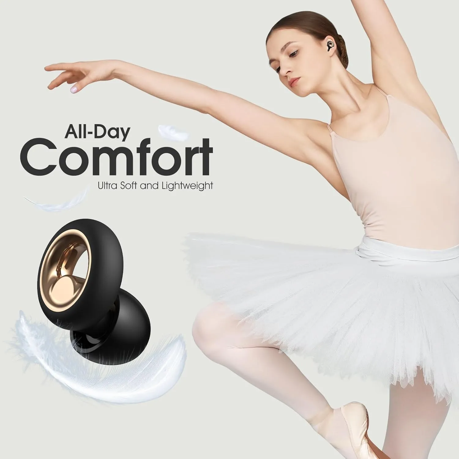 Ear Plugs for Sleeping Noise Cancelling, Soft Earplugs for Sleep, 45dB Reusable Ear Plugs for Noise Reduction with 8 Ear Tips, Silicone Hearing Protection Ear plugs for Concert and Travel(Black)