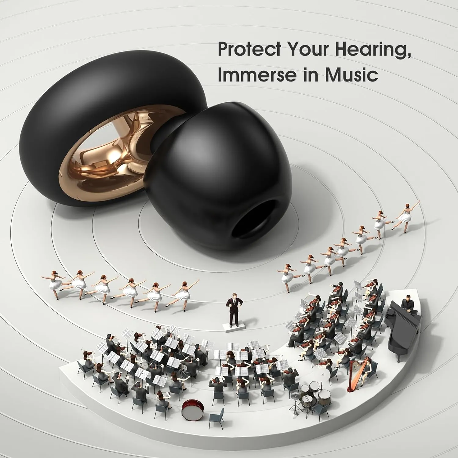 Ear Plugs for Sleeping Noise Cancelling, Soft Earplugs for Sleep, 45dB Reusable Ear Plugs for Noise Reduction with 8 Ear Tips, Silicone Hearing Protection Ear plugs for Concert and Travel(Black)