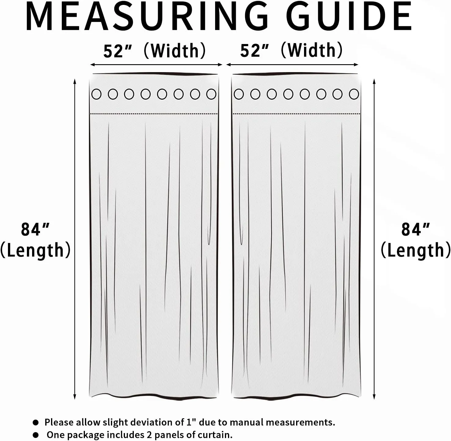 Easy-Going Linen Look Blackout Curtain 84 Inch Length Grommet Window Curtain Drapes for Bedroom, Living Room Thermal Insulated Room Darkening (Set of 2 Panels, Gray)