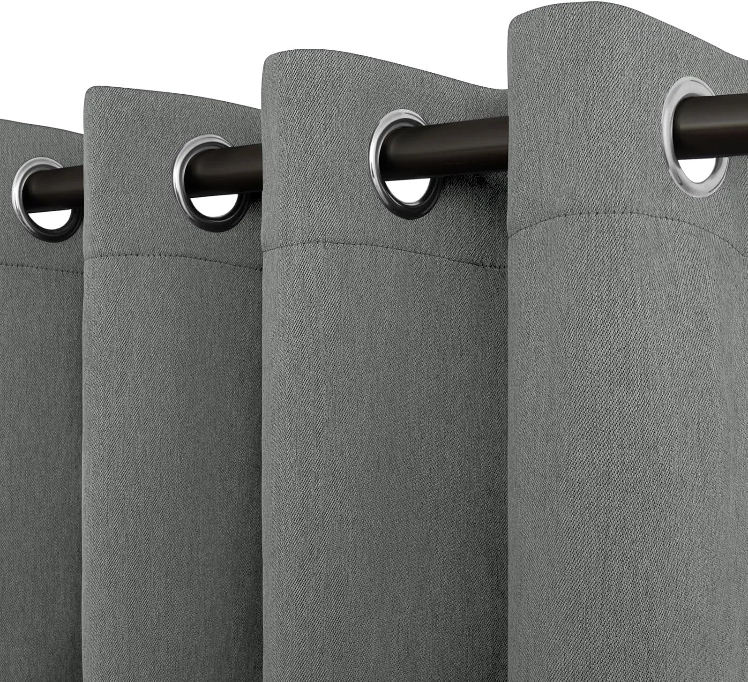 Easy-Going Linen Look Blackout Curtain 84 Inch Length Grommet Window Curtain Drapes for Bedroom, Living Room Thermal Insulated Room Darkening (Set of 2 Panels, Gray)