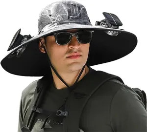 Economicalk Fan Hat, Economical Hat with Fan, Solar Powered Fans Hats for Men, with Solar Panel Fans Built in
