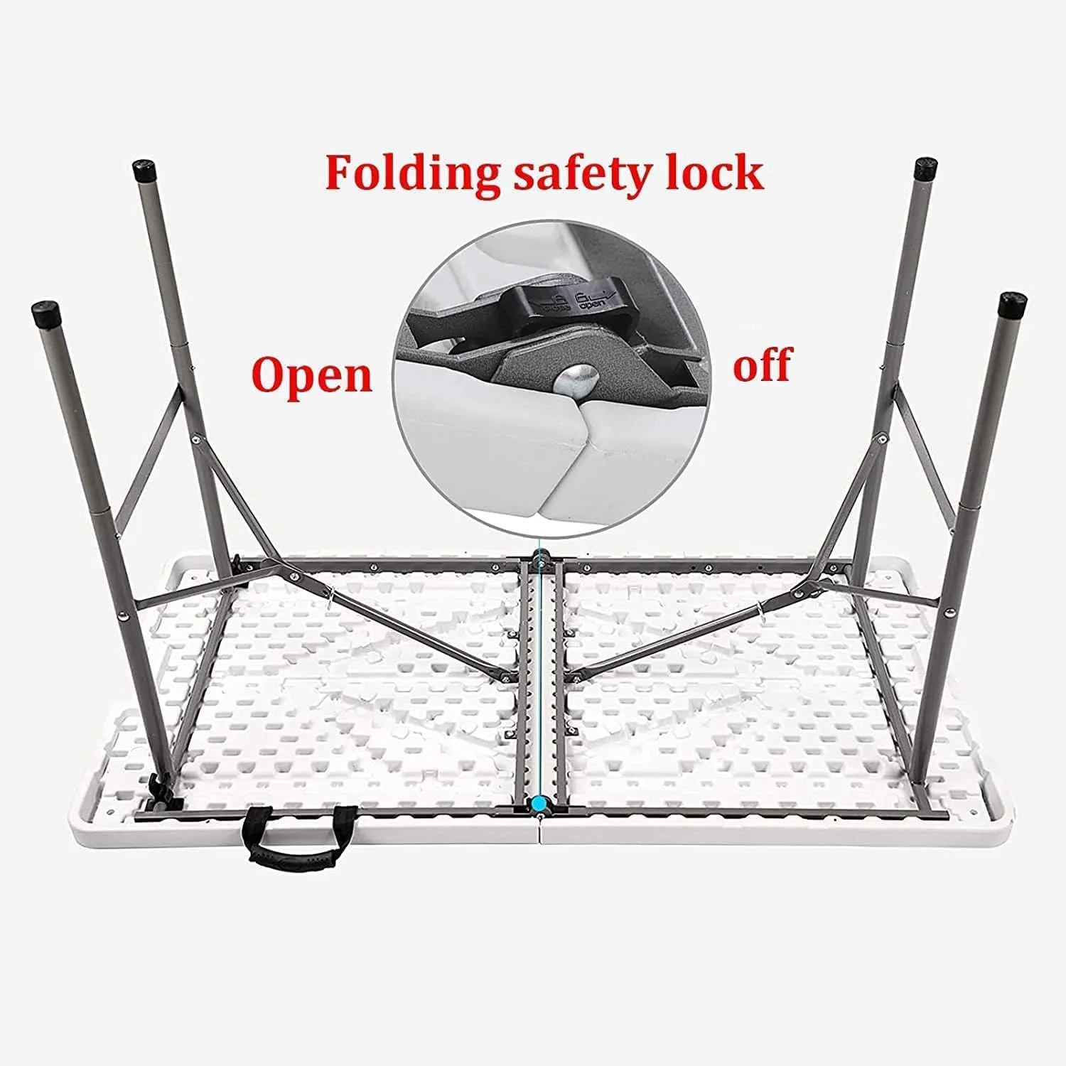 Edtian Folding Table, 4ft Small, Portable & Foldable for Indoor & Outdoor Use, Sturdy, Compact Card Table for Camping, Crafting, White