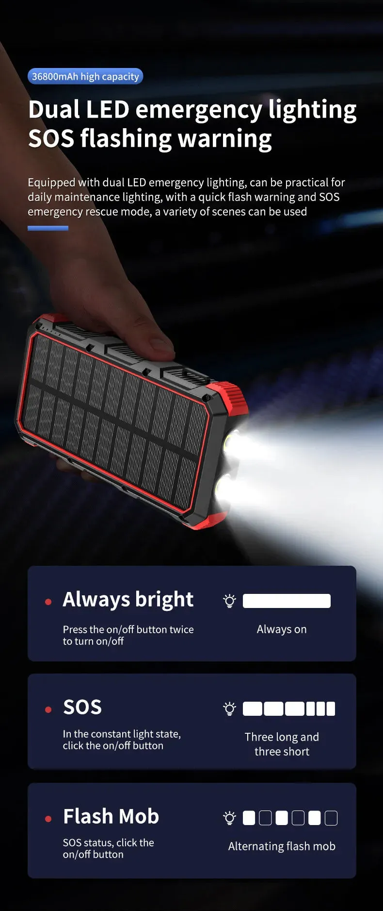 Efficient and Reliable 36800mAh Portable Wireless Quick Charger - Never Run Out of Power Again