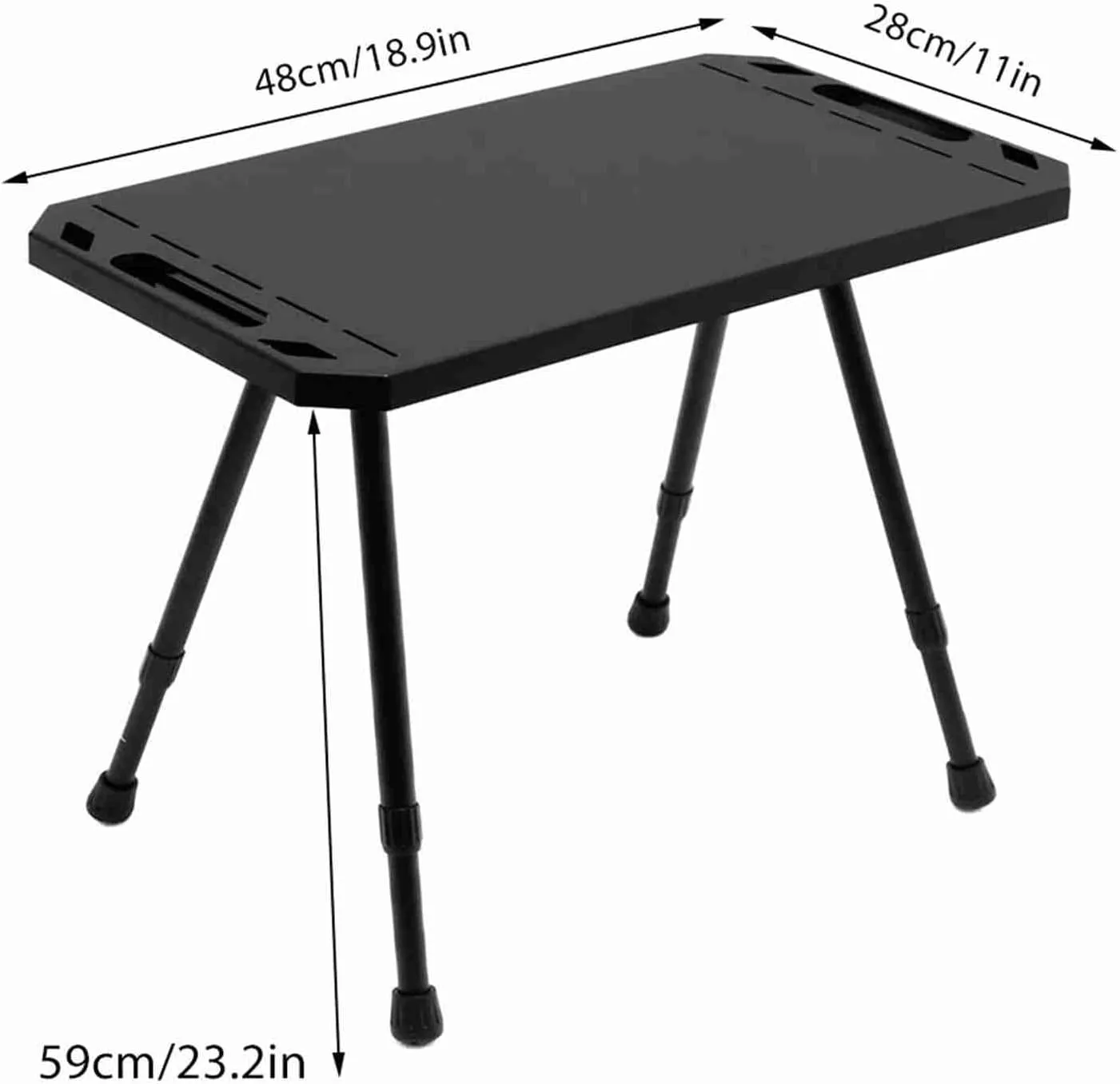 Ejoyous Foldable Camping Table, Aluminum Alloy Folding Table Adjustable Height Picnic Desk Outdoor Camping Gear for Tailgate Beach Camp (Black)