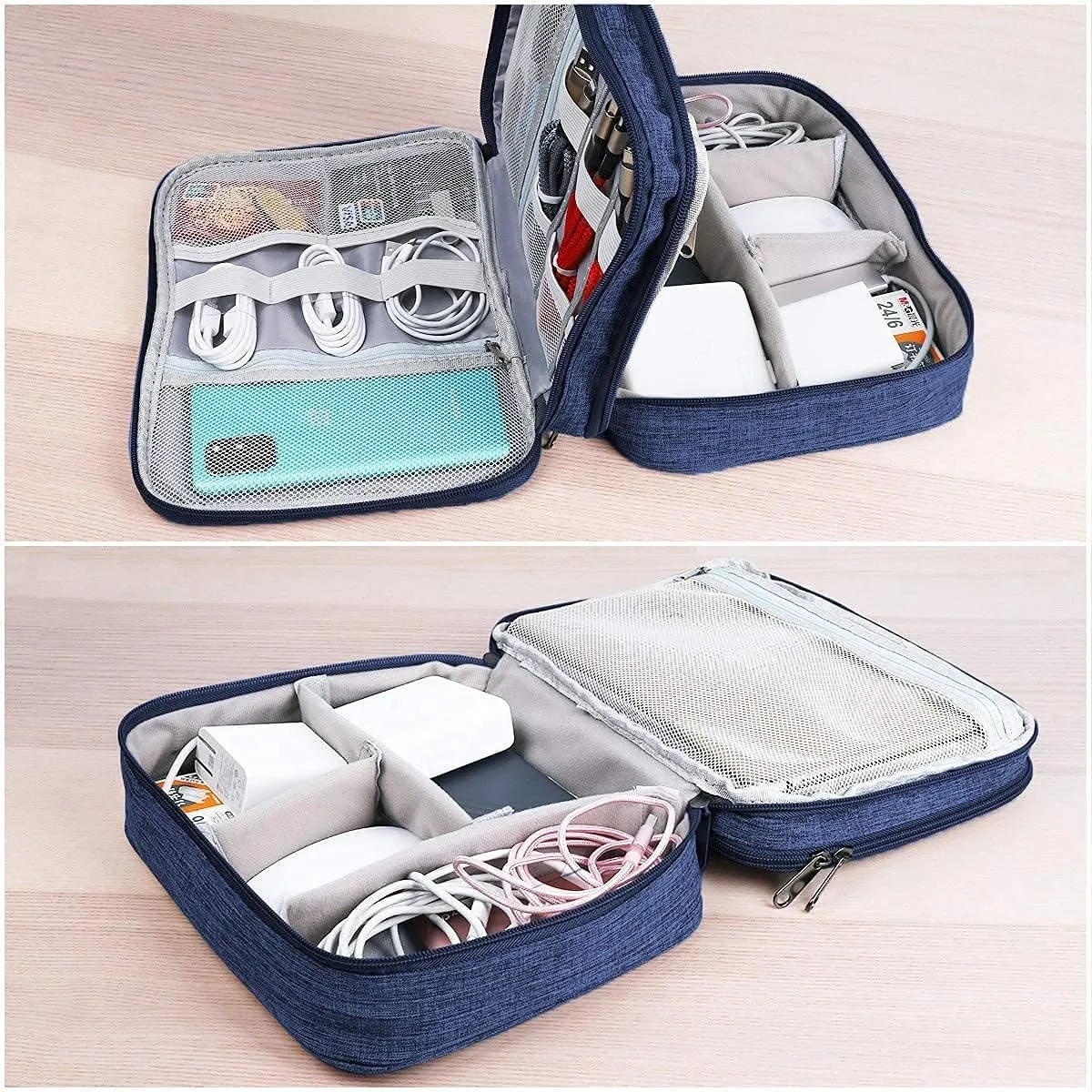 Electronics Organizer, Jelly Comb Electronic Accessories Cable Organizer Bag Waterproof Travel Cable Storage Bag for Charging Cable, Power Bank, iPad