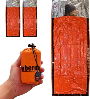 Emergency Sleeping Bag 2-Pack, Survival Bivy Sack, Portable Thermal Blanket