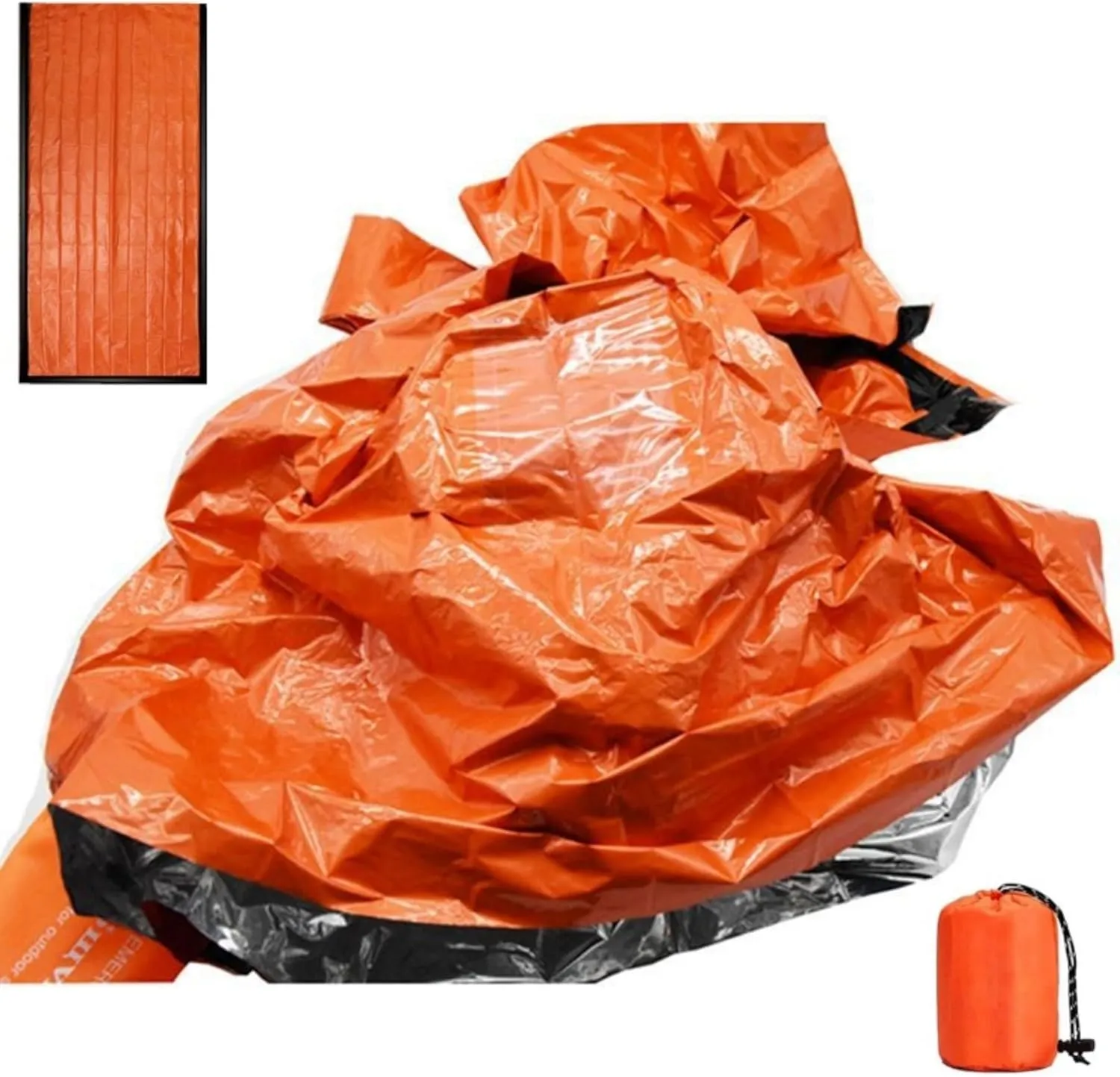 Emergency Survival Sleeping Bag，Tiny Portable Thermal Waterproof Bivy Sack Blanket,Survival Sleeping Bag，Waterproof Thermal Bivy Sack for Outdoor
