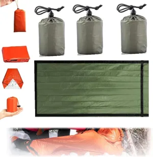 Emergency Survival Sleeping Bag，Tiny Portable Thermal Waterproof Bivy Sack Blanket,Survival Sleeping Bag，Waterproof Thermal Bivy Sack for Outdoor